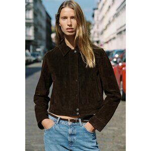 ZARA 100% LEATHER SHORT JACKET